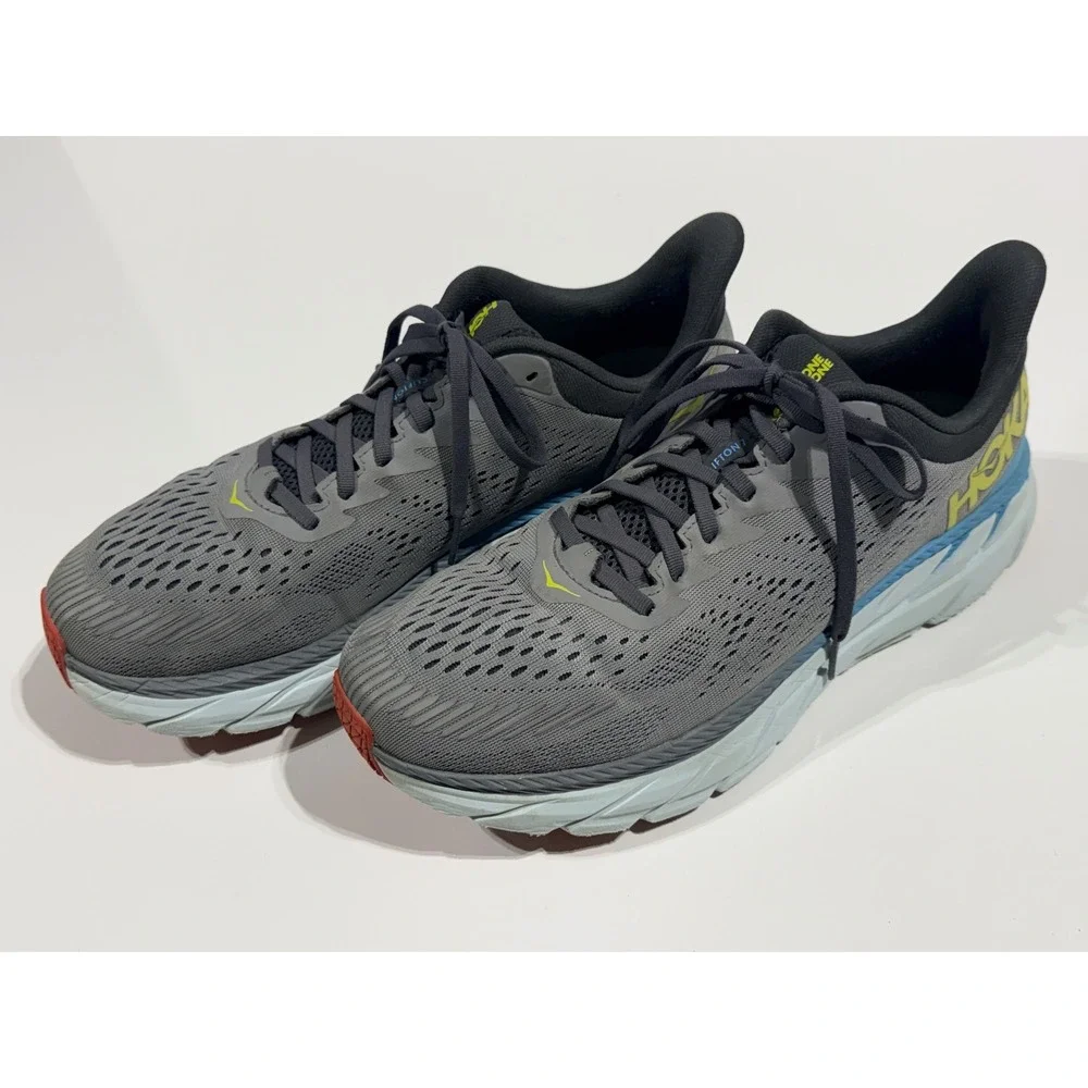 HOKA One One Clifton 7 - Men's Shoes F27220I Running Comfort Athletic Gray- 11.5